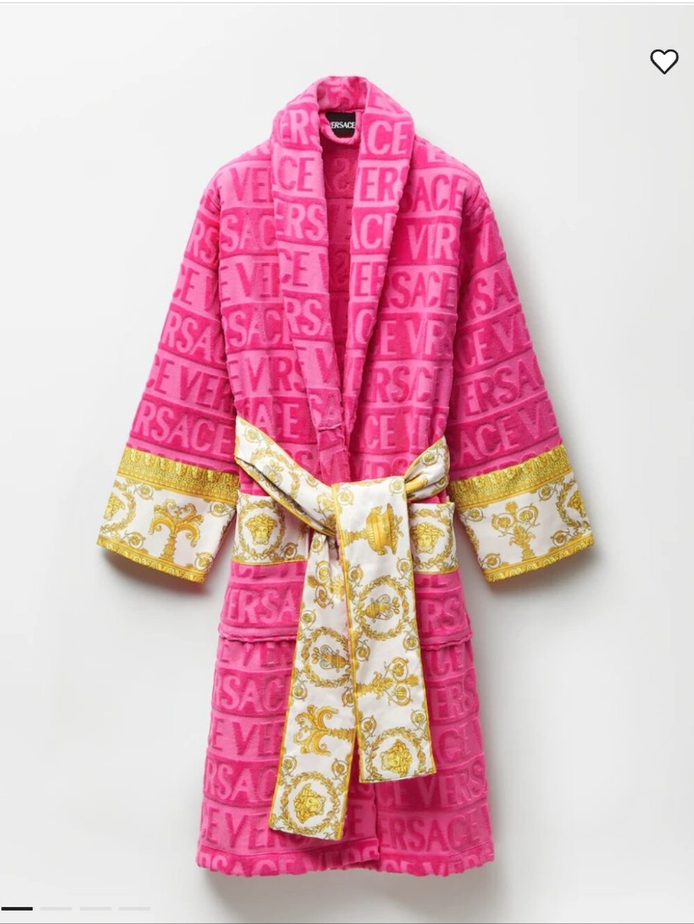 VERSACE I 🩷 Baroque Embossed Spell Out Robe Bath Robe